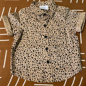 Baby Cheetah Print Button Down Shirt